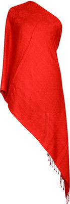 Vasaba Viscose Self Design Women Shawl(Red)
