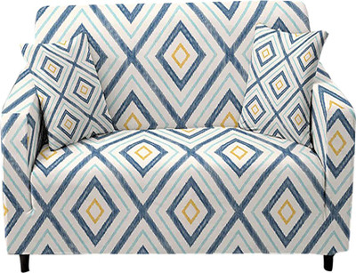 HOUSE OF QUIRK Polyester 1 Seater Sofa Geometric Cover(Pack of 1 Multicolor)