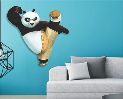 Jump up 45 cm Panda '''Kungfuu possion>> Self Adhesive Sticker(Pack of 1)
