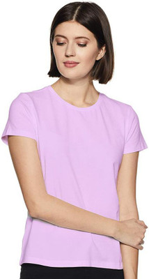 COLOR CAPITAL Solid Women Round Neck Pink T-Shirt