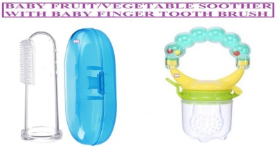 TINNY TOTS Fruit Soother With Finger Brush Teether(BLUE,BLUE,RAT)