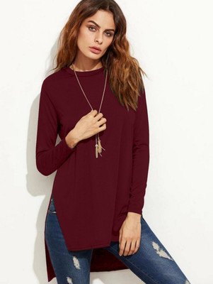 Maheshvi Casual Solid Women Maroon Top