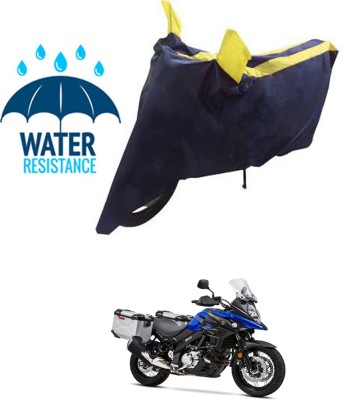 RONISH Waterproof Two Wheeler Cover for Suzuki(V-Strom 650 XT, Blue, Yellow)