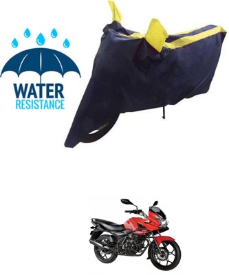 RONISH Waterproof Two Wheeler Cover for Bajaj(Discover 150 f, Blue, Yellow)