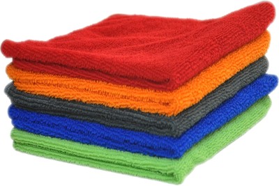 INGENS Microfiber Vehicle Washing  Cloth(Pack Of 5, 250 GSM)