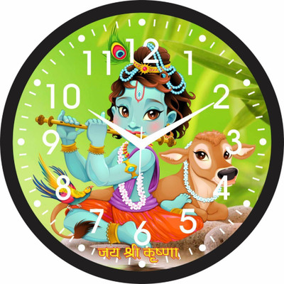 RUDRAAKSH Analog 28 cm X 28 cm Wall Clock(Light Green, With Glass, Standard)