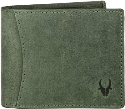 WILDHORN Men Casual Green Genuine Leather Wallet(6 Card Slots)