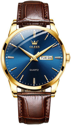 OLEVS Genuine Leather Analog Watch - For Men