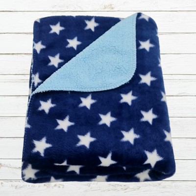 BRANDONN Geometric Crib Crib Baby Blanket for  AC Room(Poly Cotton, Navy Blue)