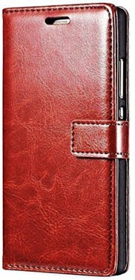 ClickAway Flip Cover for Realme Narzo 20 Pro |Vintage Leather Finish | Inside TPU with Card Pockets |Flip Back Cover(Brown, Shock Proof, Pack of: 1)