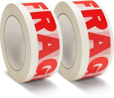 AVENUE MANUAL MANUAL FRAGILE CELLO TAPE BOPP (Manual)(Set of 2, White, Red)