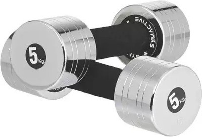 Dinetic Pure Steel Dumbbell Set 5KG Fixed Dumbbells (5KG*2) Fixed Weight Dumbbell(10 kg)