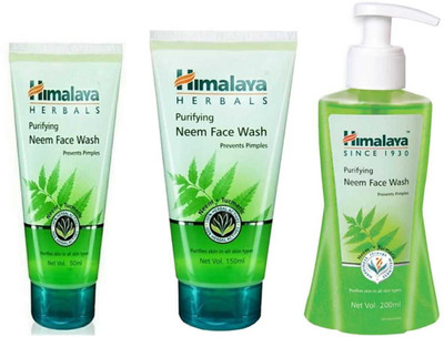 HIMALAYA Purifying Neem  Pack of 3 (50, 150, 200 ml) Face Wash(400 ml)