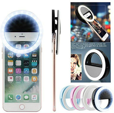 Planetoid Portable LED Ring Selfie Light for All Smartphones Light with 3 Level Brightness Ring Flash(Multicolor)