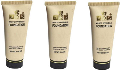 ads White Invisible Foundation ( Combo Pack of 3)  Foundation(Beige, 60 ml)