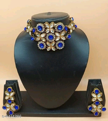 catalyst venture Alloy Gold-plated Blue Jewellery Set(Pack of 1)