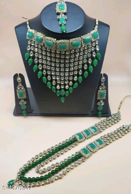 catalyst venture Alloy Gold-plated Green Jewellery Set(Pack of 1)