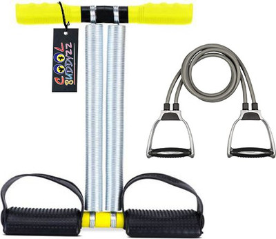 Cool Buddyzz Combo of Double Spring Tummy Trimmer and Exercise Band/ Resistance band Ab Exerciser(Yellow)