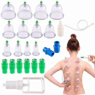R A Products 12 cupping .... 12 Cups Chinese Traditional Healthy Body Vacuum Acupuncture Cupping Suction Therapy Body Massager Deep Tissue Muscle Relaxer Set Massager(White)