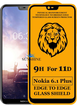 SUNSHINE Tempered Glass Guard for Edge to Edge Tempered Glass For - NOKIA 6.1 PLUS(Pack of 1)