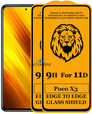 SUNSHINE Edge To Edge Tempered Glass for XIAOMI POCO X3(Pack of 2)
