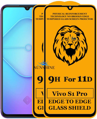 SUNSHINE Edge To Edge Tempered Glass for Vivo S1 Pro(Pack of 2)