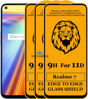 SUNSHINE Edge To Edge Tempered Glass for Realme 7(Pack of 3)