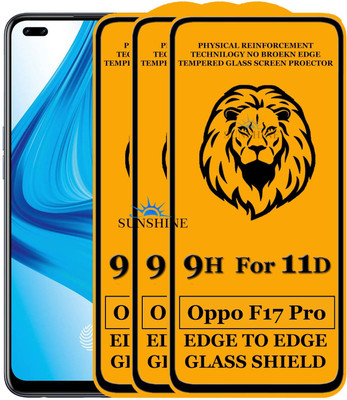SUNSHINE Edge To Edge Tempered Glass for Oppo F17 Pro(Pack of 3)