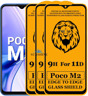 SUNSHINE Edge To Edge Tempered Glass for Poco M2(Pack of 3)