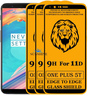 SUNSHINE Edge To Edge Tempered Glass for OnePlus 5T(Pack of 3)
