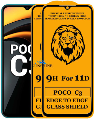 SUNSHINE Edge To Edge Tempered Glass for XIAOMI POCO C3(Pack of 2)