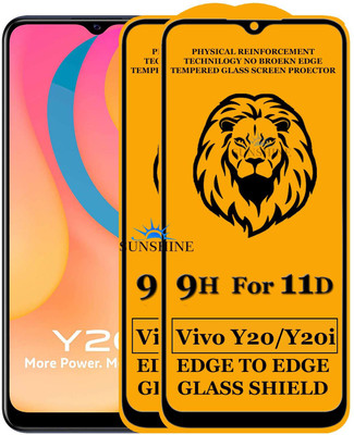 SUNSHINE Tempered Glass Guard for Edge to Edge Tempered Glass For - VIVO Y20(Pack of 2)