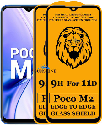 SUNSHINE Tempered Glass Guard for Edge to Edge Tempered Glass For - XIAOMI POCO M2(Pack of 2)