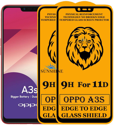 SUNSHINE Edge To Edge Tempered Glass for Oppo A3s(Pack of 2)