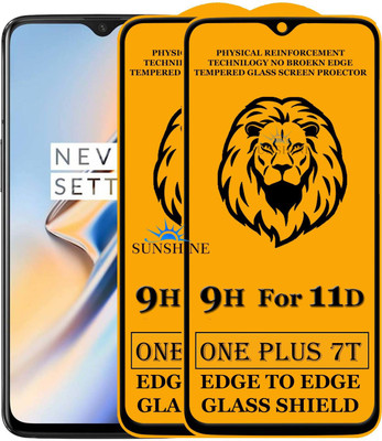 SUNSHINE Edge To Edge Tempered Glass for OnePlus 7T(Pack of 2)