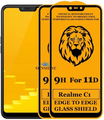 SUNSHINE Edge To Edge Tempered Glass for Realme C1(Pack of 2)