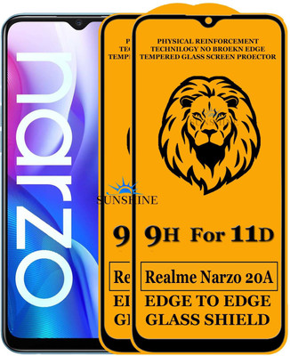 SUNSHINE Edge To Edge Tempered Glass for Realme Narzo 20A(Pack of 2)