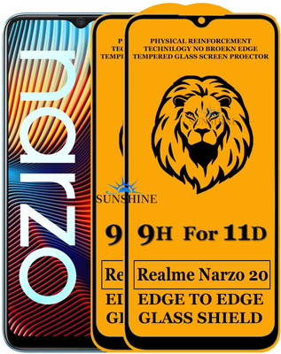 SUNSHINE Edge To Edge Tempered Glass for Realme Narzo 20(Pack of 2)