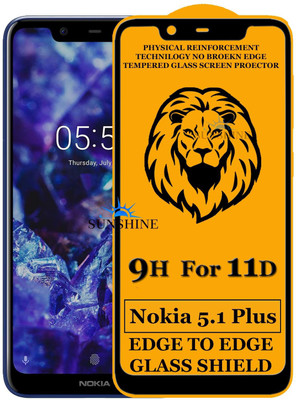 SUNSHINE Tempered Glass Guard for Edge to Edge Tempered Glass For - NOKIA 5.1 PLUS(Pack of 1)
