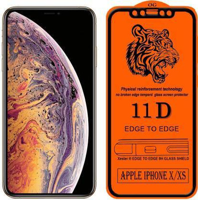kentop Edge To Edge Tempered Glass for Apple iPhone XS(Pack of 1)