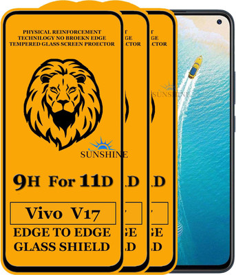 SUNSHINE Edge To Edge Tempered Glass for Vivo V17(Pack of 3)