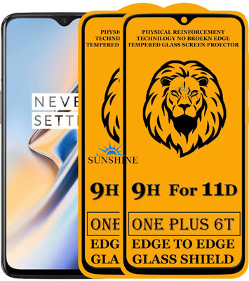 SUNSHINE Edge To Edge Tempered Glass for OnePlus 6T(Pack of 2)