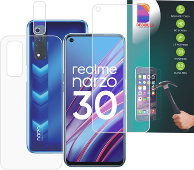 DESIBUZZ Front and Back Screen Guard for Realme Narzo 30, Camera Lens(Pack of 3)