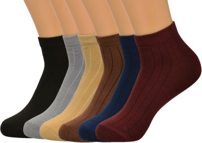 REDCARP Men & Women Striped Ankle Length, Calf Length, Over the Knee, Peds/Footie/No-Show(Pack of 6)