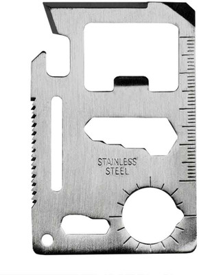 ONESTOP Survival Toolkit(11) Functions credit card sized multi- function Survival Tool Camping & Hiking stainless steel survival toolkit