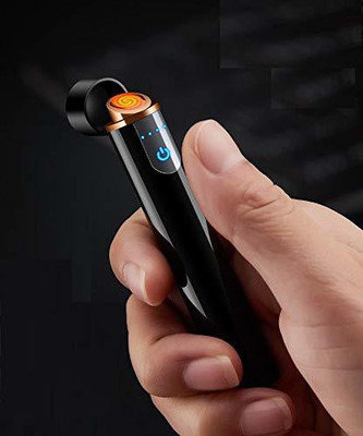 Viraan Round shape Cigarette Lighter & Electric Lighter, High Sensitive Touch Sensor with USB Rechargeable for Men & Women Cigarette Lighter(Black)