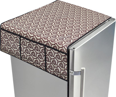 LITHARA Refrigerator  Cover(Width: 101.6 cm, Brown, Grey)