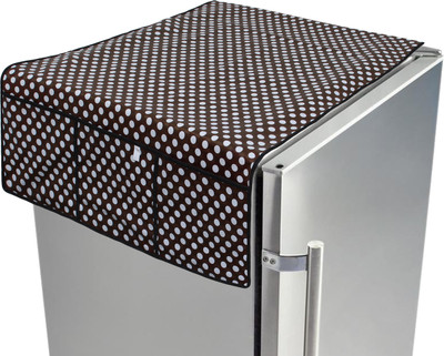 LITHARA Refrigerator  Cover(Width: 101.6 cm, Brown, White)