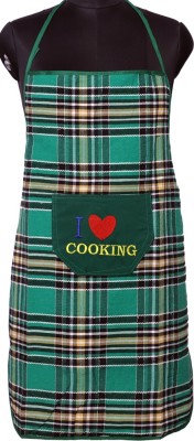 JMI Cotton Chef's Apron - Free Size(Green, Pack of 2)