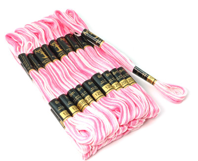 PRANSUNITA Stranded Double Shaded- 6 Strand Cross-Stitch Hand Embroidery Stranded Cotton Craft Sewing Floss Thread